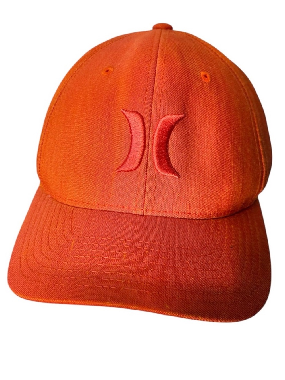 HURLEY Yupoong Orange Ball Cap Hat Red Rage Flex Fit Size Large / XL